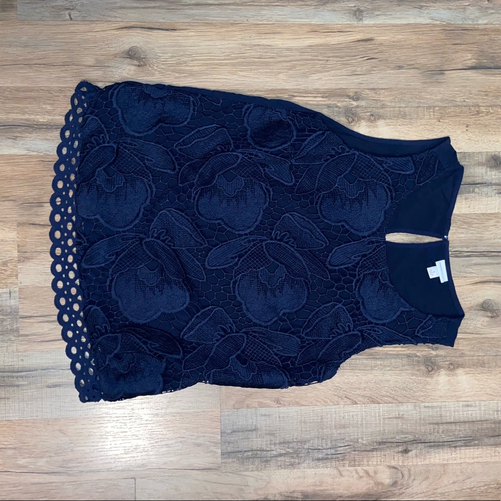 Merona Navy Blue Lace Tank